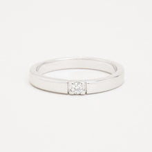 Ring with diamond (0.06 ct) in 14K White gold size 6¾ | Vintage