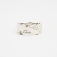 Ring with diamond (0.06 ct) in 14K White gold size 6½ | Vintage