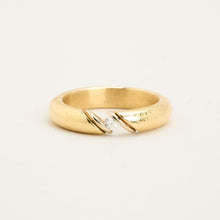 Ring with diamond (0.05 ct) in 14K Gold size 5¾ | Real Genuine Gold