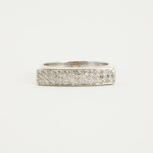 Ring with diamond (0.1 ct) in 18K White gold size 6¾ | Real Genuine