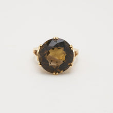 Ring with and smoky quarts in 14K Gold size 5¾ | Vintage Solid Gold