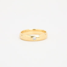 Ring with diamond (0.06 ct) in 18K Gold size 6½ - 6¾ | Vintage Solid