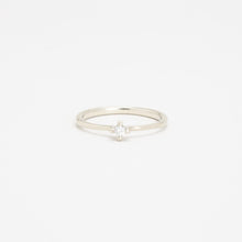 Ring mit Diamant (0,05 ct) in 8K Weißgold Größe 6¾ | Echt