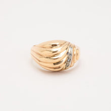 Ring with diamond (0.02 ct) in 14K Gold and white gold size 9