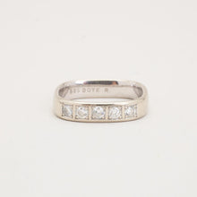 Ring with diamond (0.26 ct) in 14K White gold size 5¼ - 6½ | Solid