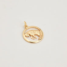 Capricorn Zodiac Pendant, Solid 14K Gold, Astrology-Inspired Design, 0.98 Inch Diameter, Elegant Gold Charm, Timeless Gift