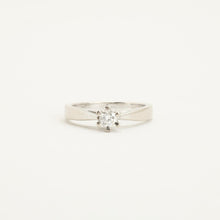 Ring with diamond (0.17 ct) in 14K White gold size 6½ - 6¾ | Solid