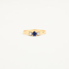 Ring with diamond and sapphirewith diamond (0.01 ct) in 14K Gold