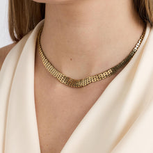 Brick Necklace in 14K Gold, 16.34 inches | Vintage Solid Gold