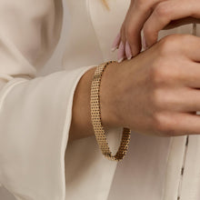 Brick Bracelet in 14K Gold, 7.28 inches | Real Genuine Gold | Quality