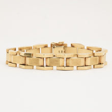 Block Bracelet in 14K Gold and white gold, 7.68 inches | Real Genuine