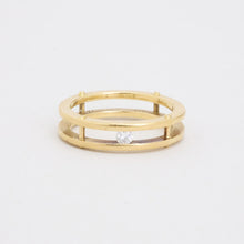 Ring with diamond (0.06 ct) in 18K Gold size 6½ | Real Genuine Gold