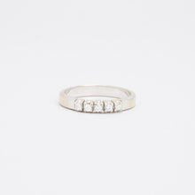 Ring with diamond (0.13 ct) in 14K White gold size 6 | Solid Gold