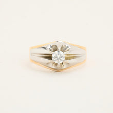 Ring with diamond (0.35 ct) in 18K Gold and white gold size 6