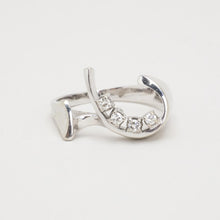 Ring with diamond (0.13 ct) in 14K White gold size 8¾ | Solid Gold