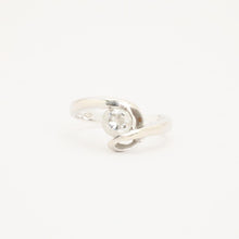 Ring with and Zirconia in 14K White gold size 7¾ | Solid Gold