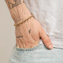 Classic Anchor Chain Bracelet, 14K Solid Gold, 7.28 Inches, Elegant Timeless Jewelry, Genuine Gold Link Design