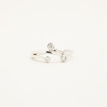 Ring with diamond (0.16 ct) in 14K White gold size 6¾ | Solid Gold