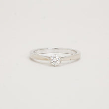 Ring with diamond (0.22 ct) in 18K White gold size 6¾ | Solid Gold
