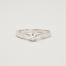 Classic Solitaire Diamond Ring, 14K White Gold Hallmarked, 0.15 CT Round-Cut, Prong Setting, Size 7¼, Timeless Engagement Jewelry