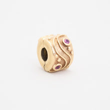 Pandora Charm with and ruby in 14K Gold, 0.35 inches | Real Genuine