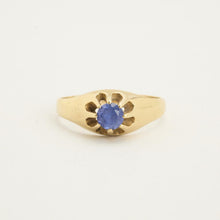 Ring mit synthetischem Saphir in 14 Karat Gold, Größe 8 | Massivgold