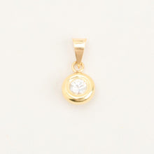 Pendant with and Zirconia in 8K Gold, 0.59 inches | Solid Gold