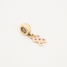 Pandora Charm with and ruby in 14K Gold, 0.79 inches | Real Genuine