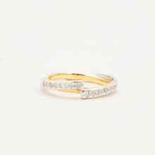 Ring with diamond (0.34 ct) in 18K Gold and white gold size 7