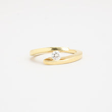 Ring with diamond (0.24 ct) in 18K Gold size 6½ | Solid Gold