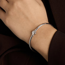 Bracelet with diamond (0.19 ct) in 14K White gold, 7.87 inches
