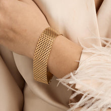 Brick Bracelet in 18K Gold, 7.68 inches | Vintage Solid Gold | Fine