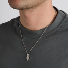 Mariner link Necklace with and Zirconia in 14K White gold, 19.49