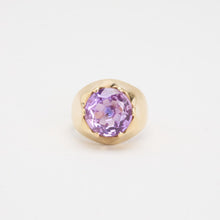 Ring with and synthetic sapphire in 14K Gold size 5¼ | Vintage