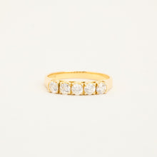 Ring with and Zirconia in 14K Gold size 8 | Vintage Solid Gold
