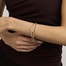 Bangle in 14K Gold and white gold, 2.26 inches | Vintage Solid Gold