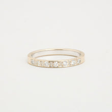 Ring with diamond (0.07 ct) in 14K White gold size 6¾ | Real Genuine