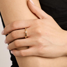 Ring with diamond (0.05 ct) in 8K Gold size 6¾ | Real Genuine Gold