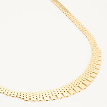 Brick Necklace in 14K Gold, 15.75 inches | Vintage Solid Gold | Fine