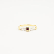 Ring with diamond (0.04 ct) in 14K Gold and white gold size 7