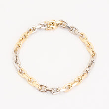 BNH Anchor chain Bracelet in 14K Gold and white gold, 8.27 inches