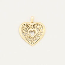 Heart Pendant in 14K Gold, 1.06 inches | Vintage Solid Gold | Quality