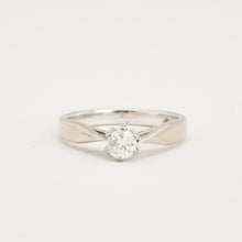 Classic Solitaire Diamond Engagement Ring, 0.25 CT Round Brilliant, 14K White Gold, Size 5¾, Six-Prong Modern Minimalist Bridal Band