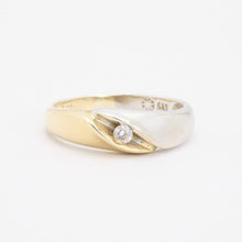 Ring with and Zirconia in 14K Gold and white gold size 6 - 6