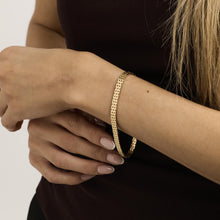 Brick Bracelet in 14K Gold, 7.28 inches | Real Genuine Gold | Premium