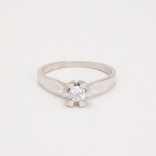 Ring with diamond (0.25 ct) in 14K White gold size 7¼ | Real Genuine