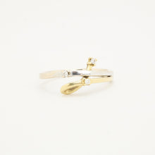 Ring with diamond (0.05 ct) in 14K Gold and white gold size 8