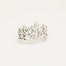 Ring with diamond (0.14 ct) in 14K White gold size 6½ | Solid Gold