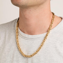 Byzantine chain Necklace in 14K Gold, 21.85 inches | Vintage Solid