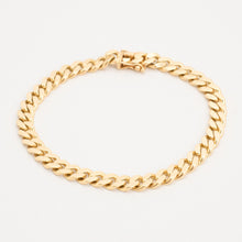 BNH Kædevarer Curb Bracelet in 14K Gold, 7.09 inches | Vintage Solid